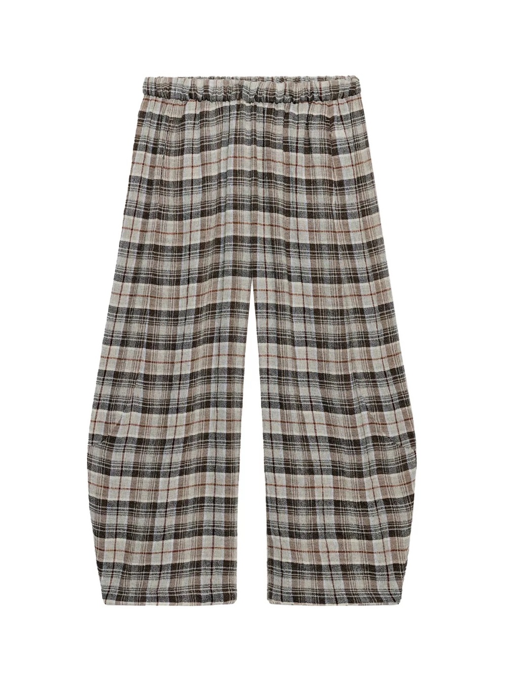 Zara ZW Collection Plaid Baggy Volume Pants